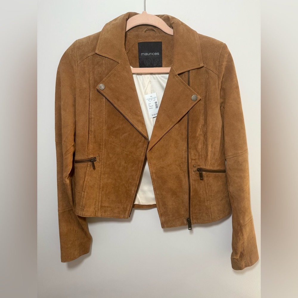 Maurices Tan Leather Moto Jacket